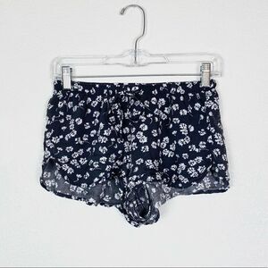 LLD Grey & White Floral High Rise Booty Lounge Shorts